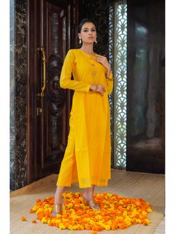 LABEL MAE - Mustard Yellow Straight Kurta with Pant
