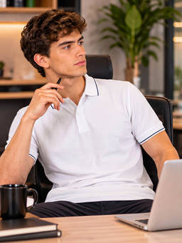 Bewakoof - Men White Solid Regular Fit Polo T-Shirt
