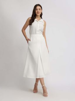 FableStreet - White Solid Regular Co-Ord Set