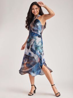 FableStreet - Blue Abstract Regular Dress