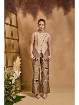 AN'ERA BY ASMITA VERMA - Beige Orna Top with Pant