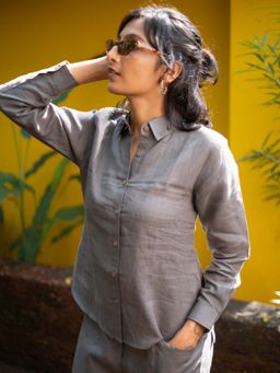 Creatures of Habit - Linen Day Shirt- Slate Grey