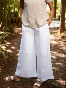 Creatures of Habit - Linen Oversized Pants- Cloud White