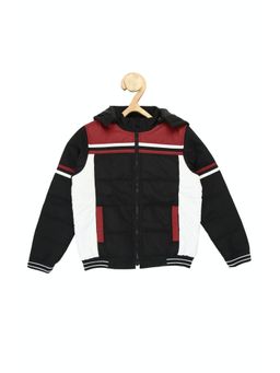 Allen Solly Junior - Boys Black Patterned Regular Fit Jacket