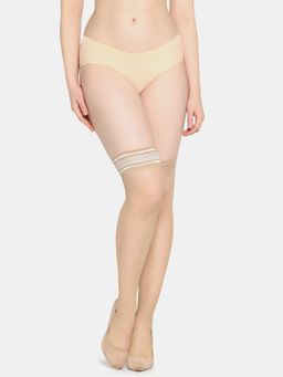 Da Intimo - Semi Sheer Net Stocking - Brown