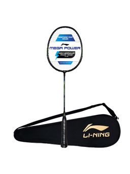 Li-Ning - Mega Power 5 Strung Badminton Racquet (Black, Green 90 g)