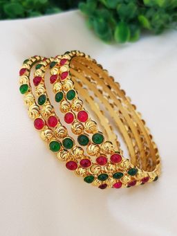 GRIIHAM - Gold Plated Bangles Pack of 4 2.6