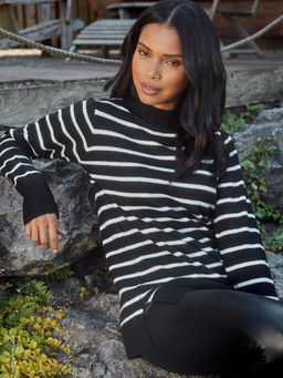 Threadbare - Black Striped Jumper