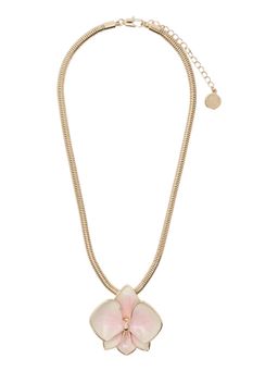 Forever New - Pink Signature Orchid Enamel Necklace