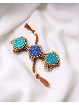 WHE - Multicolour Kantha Repurposed Silk Fabric and Wood Beads Bracelet