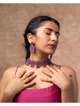 WHE - Multi-Color Kantha Repurposed Silk Fabric and Wood Necklace
