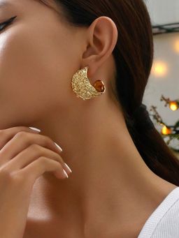 OOMPH - Gold Hammered Chunky Hoop Earrings