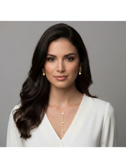 RACHIVA - 18K Gold Plated Heart Necklace and Hoop Earrings