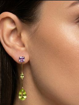Soraya Luxe - 925 Silver 18K Gold Plated Lila Dew Drop Earrings
