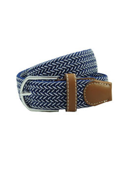 The Tie Hub - Braid-Blue White Elasticated Woven Belt