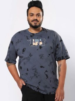 Bewakoof - Men's Grey Anime Tie & Die Plus Size Oversized T-shirt
