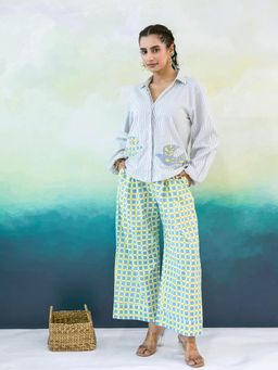 MoonTara - Cassia Blue Shirt with Pant