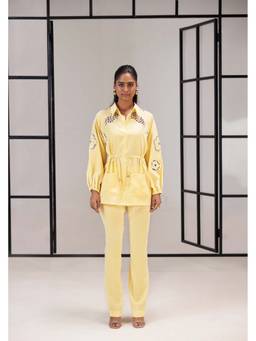 SAKSHI G CHAWLA - Jana Yellow Linen Co-Ord Set