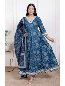 Doriyaan - Jashn Hand Block Printed Ethnic Anarkali Kurta and Dupatta