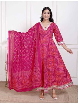 Doriyaan - Bandhani Ethnic Anarkali Kurta and Dupatta