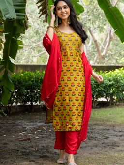 HOUSE OF JAMOTI - Harvika Green Kurta with Pant and Dupatta