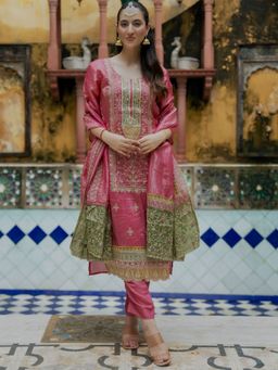 HOUSE OF JAMOTI - Fiza Pink Kurta with Pant and Dupatta