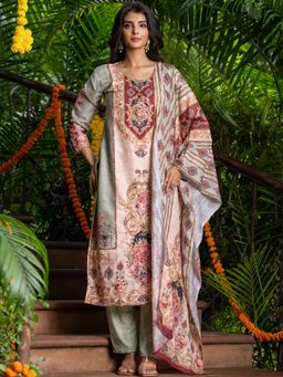 HOUSE OF JAMOTI - Neo Green Mirror Work Kurta with Pant and Dupatta