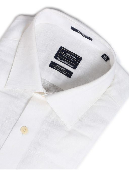 Buy Arrow Men White Solid Classic Fit Formal Shirt Online