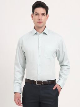 JadeBlue - Men Green Pure Cotton Printed Regular Fit Formal Shirt