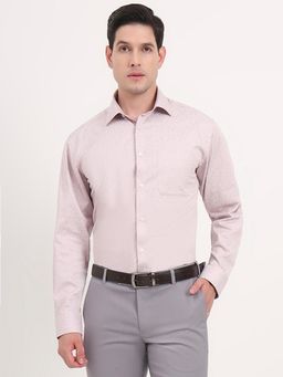 JadeBlue - Men Pink Pure Cotton Printed Regular Fit Formal Shirt