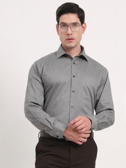 JadeBlue - Men Beige Pure Cotton Printed Regular Fit Formal Shirt