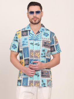JadeBlue - Men Multi-Color Pure Cotton Printed Slim Fit Casual Shirt