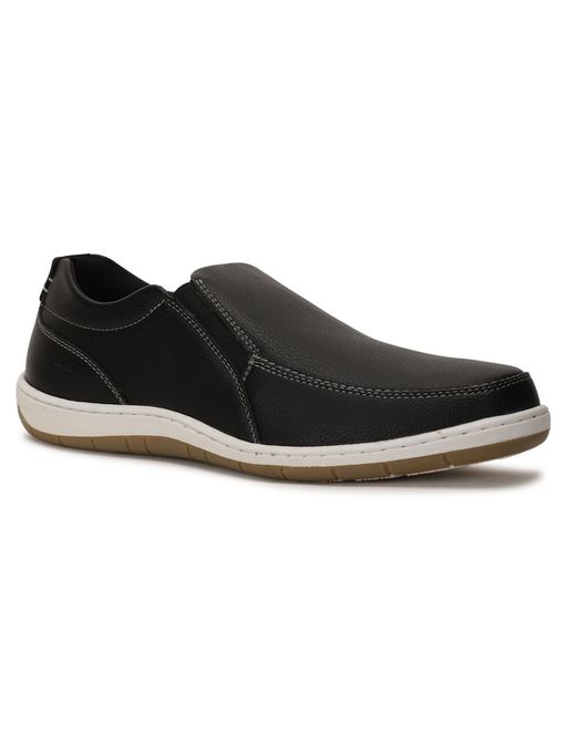 Buy Bata Solid Black Mocassins Online