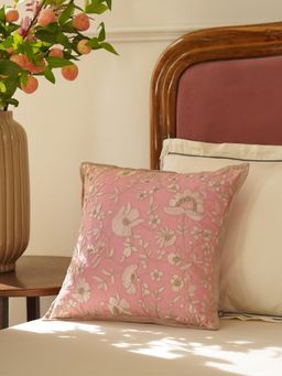 Pure Home + Living - Pink Floral Embroidered Cushion Cover