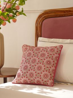 Pure Home + Living - Pink Embroidered Cushion Cover