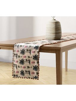 India Circus by Krsnaa Mehta - Chevron Palms Micro Velvet Bed And Table Runner