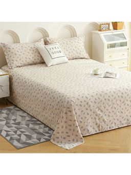 Story@Home - 300TC Microfiber Bedsheet With 2 Pillow Covers Beige King