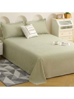 Story@Home - 300TC Microfiber Bedsheet With 2 Pillow Covers Light Green King