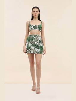 Taangerine Tiger - Green Oli Bustier Crop Top
