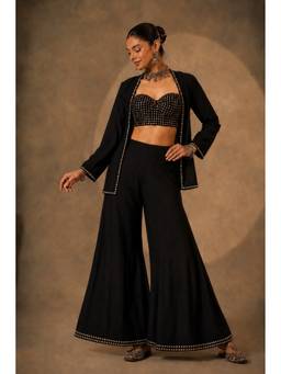 MONK & MEI - Black Suroor Lehenga with Blouse and Dupatta