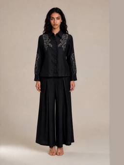 VANSHIKA AGARWAL LABEL - Black Lumina Shirt and Pant