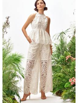 ZABELLA - White Daphne Lace Top with Pant