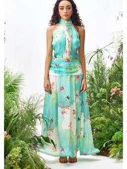ZABELLA - Green Camilla Printed Gown