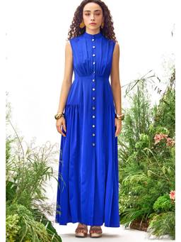 ZABELLA - Blue Nancy Buttoned Dress
