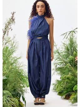 ZABELLA - Blue Charlotte Denim Feather Top with Pant