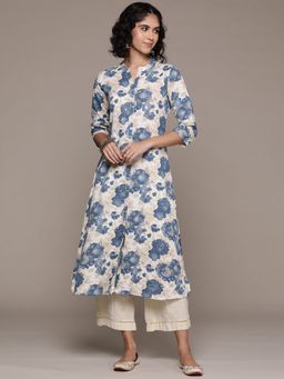 Readiprint - A Line Style Cotton Fabric Blue Kurta