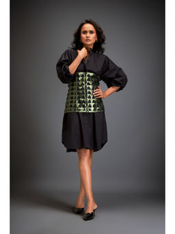Deepika Arora - Womens Self Design Green Dress