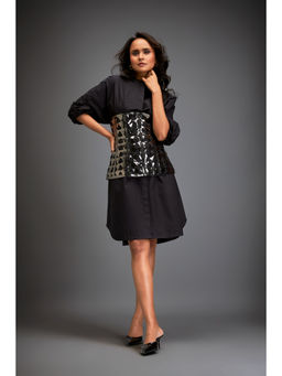 Deepika Arora - Womens Self Design Black Dress