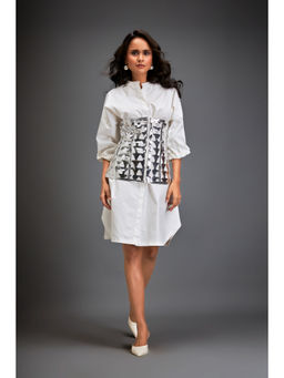 Deepika Arora - Womens Self Design White Dress