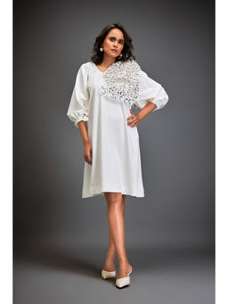 Deepika Arora - Womens Embellished White Dress